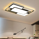 Modern Geometric Square LED Flush Mount Ceiling Light Fixture for Bedroom Living Room and Office