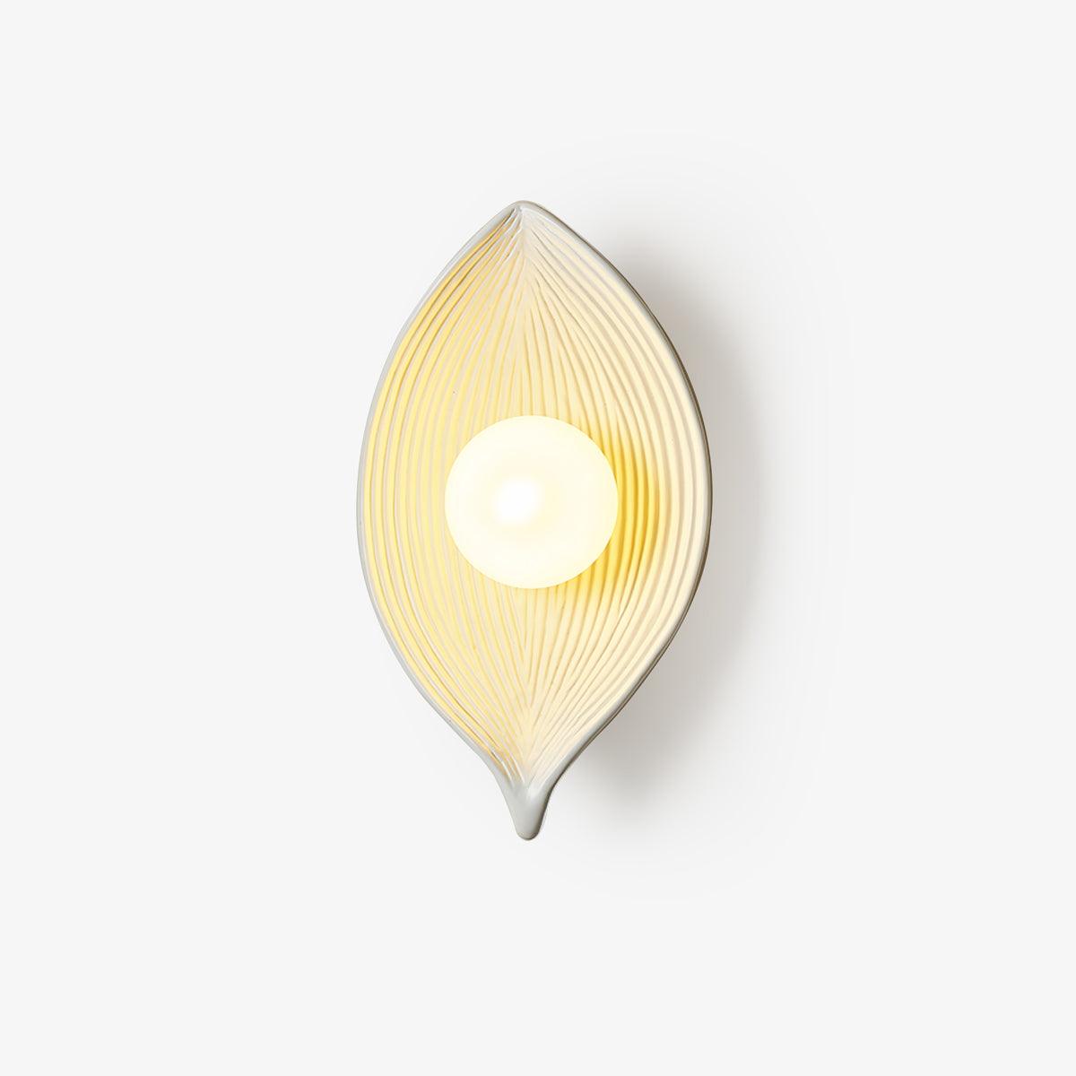 Leaf Canoe Organic Resin Wall Sconce Modern Textured Indoor Accent Lighting