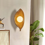 Leaf Canoe Organic Resin Wall Sconce Modern Textured Indoor Accent Lighting