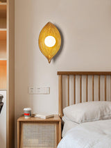 Leaf Canoe Organic Resin Wall Sconce Modern Textured Indoor Accent Lighting