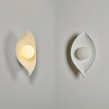 Leaf Canoe Organic Resin Wall Sconce Modern Textured Indoor Accent Lighting