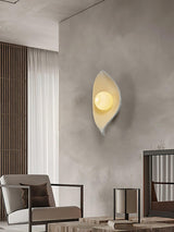 Leaf Canoe Organic Resin Wall Sconce Modern Textured Indoor Accent Lighting