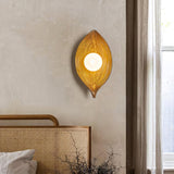 Leaf Canoe Organic Resin Wall Sconce Modern Textured Indoor Accent Lighting