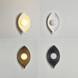 Leaf Canoe Organic Resin Wall Sconce Modern Textured Indoor Accent Lighting