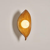 Leaf Canoe Organic Resin Wall Sconce Modern Textured Indoor Accent Lighting