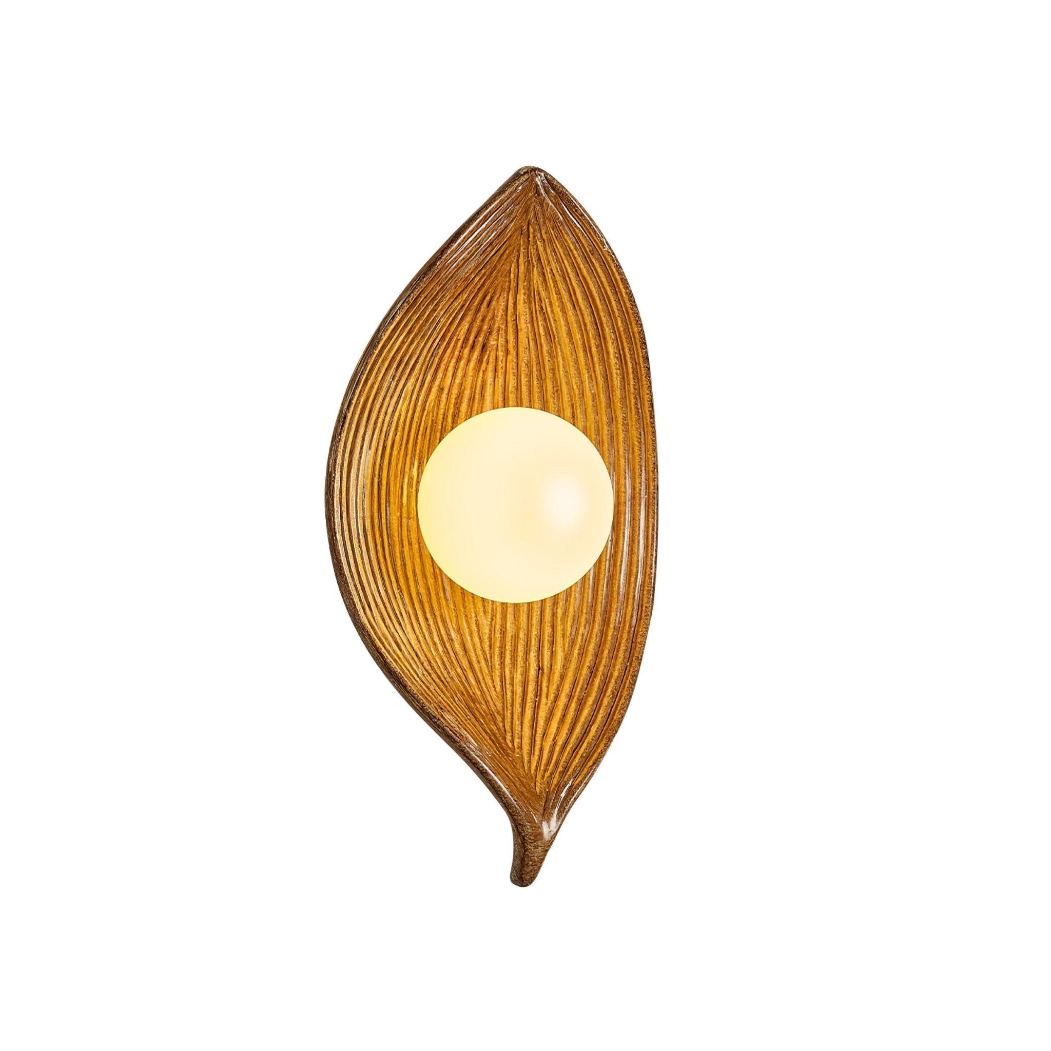 Leaf Canoe Organic Resin Wall Sconce Modern Textured Indoor Accent Lighting