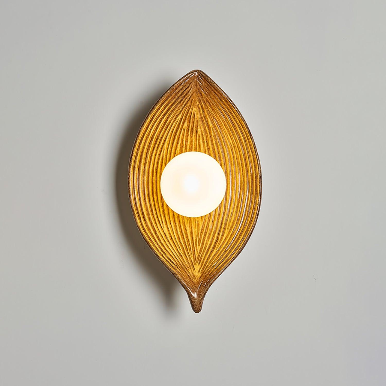 Leaf Canoe Organic Resin Wall Sconce Modern Textured Indoor Accent Lighting