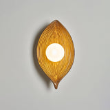 Leaf Canoe Organic Resin Wall Sconce Modern Textured Indoor Accent Lighting
