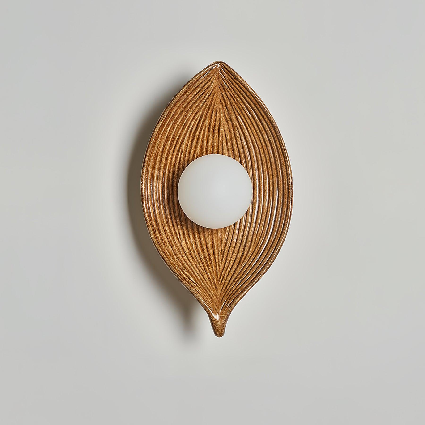 Leaf Canoe Organic Resin Wall Sconce Modern Textured Indoor Accent Lighting