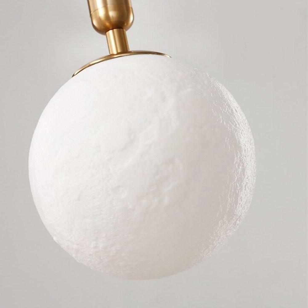 LED Acrylic Moon Texture Pendant Light Modern Cylinder Metal Hanging Lamp in Black and Gold