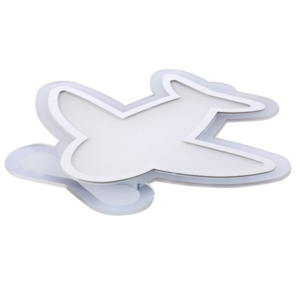 Modern LED Aircraft Flush Mount Ceiling Light White Iron Fixture for Kids Bedroom