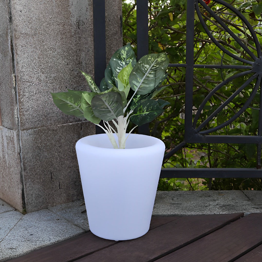 LED Luminous Flowerpot RGB Solar Powered Outdoor Planter with Remote Control IP65 Waterproof Garden Lighting