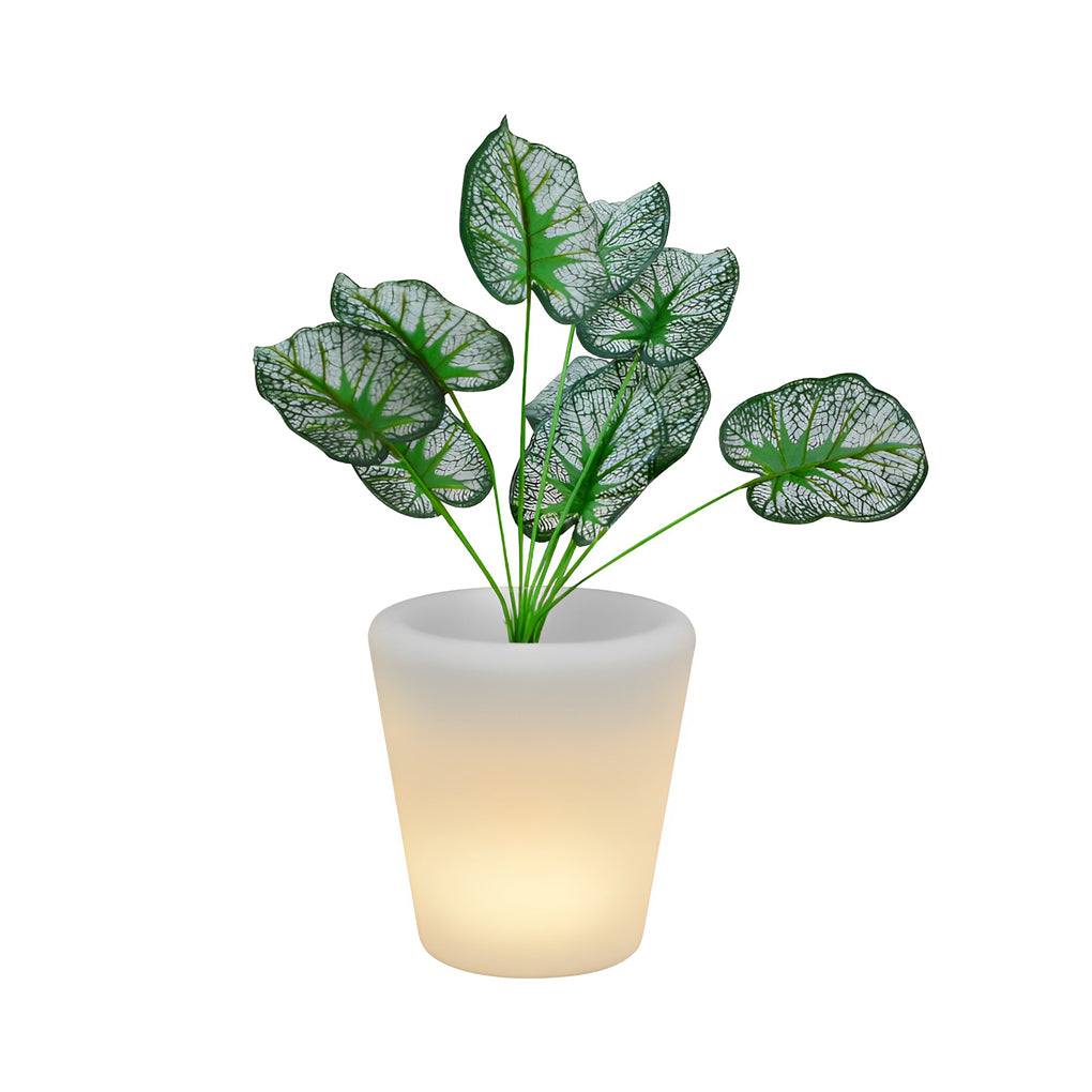 LED Luminous Flowerpot RGB Solar Powered Outdoor Planter with Remote Control IP65 Waterproof Garden Lighting