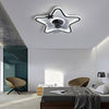 Modern Star Shaped Flush Mount Kids Ceiling Fan with LED Lighting and Remote Control