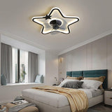 Modern Star Shaped Flush Mount Kids Ceiling Fan with LED Lighting and Remote Control