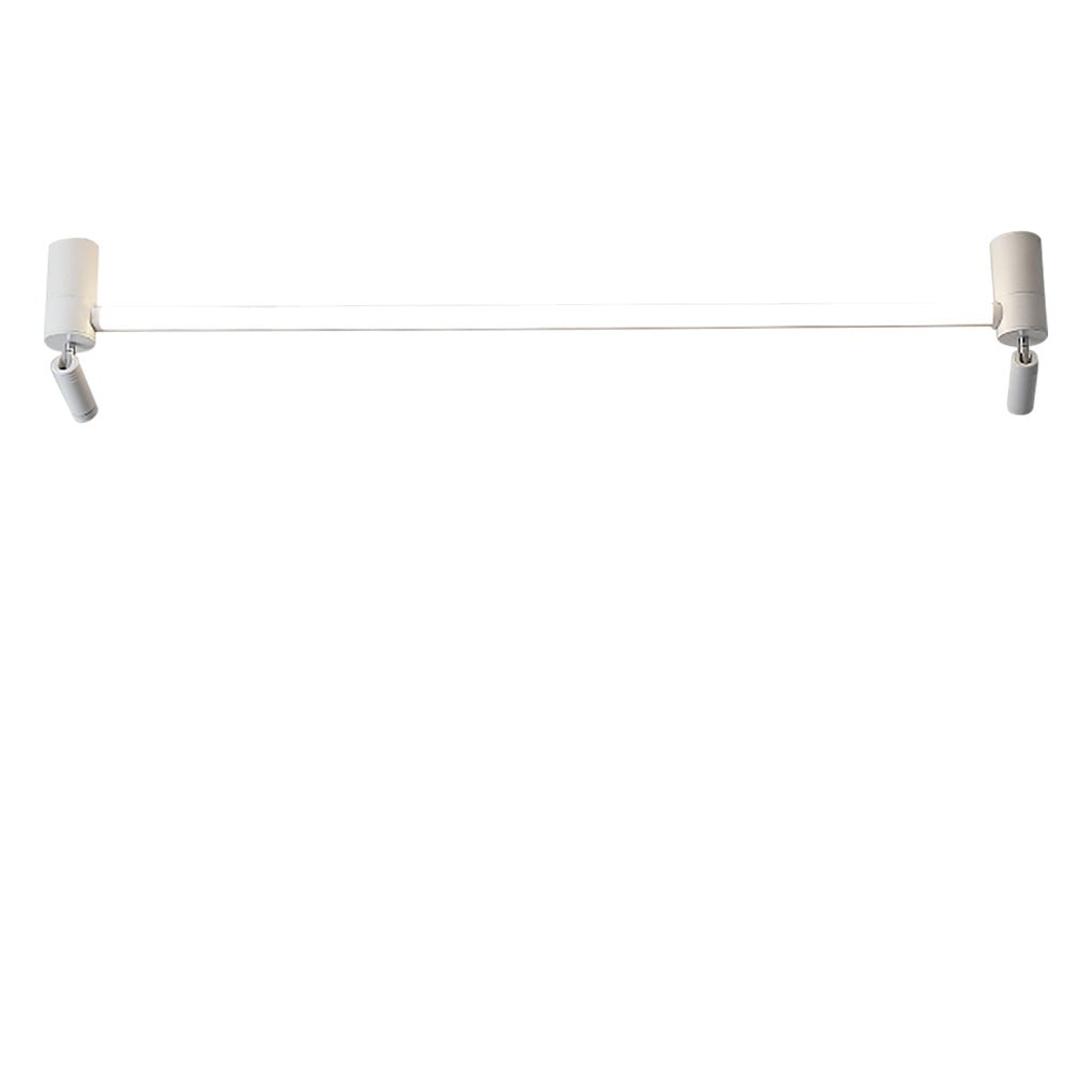 Modern LED Flush Mount Ceiling Light with Dual Rotatable Spotlights and Black Aluminum Frame