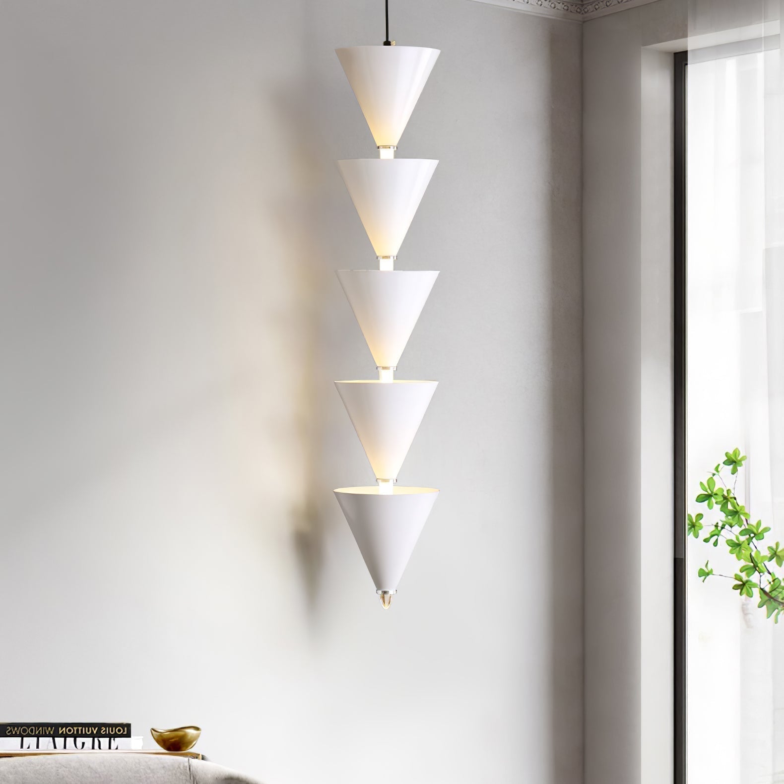 Legato Multi Tier LED Pendant Light Architectural Cone Hanging Chandelier Lamp