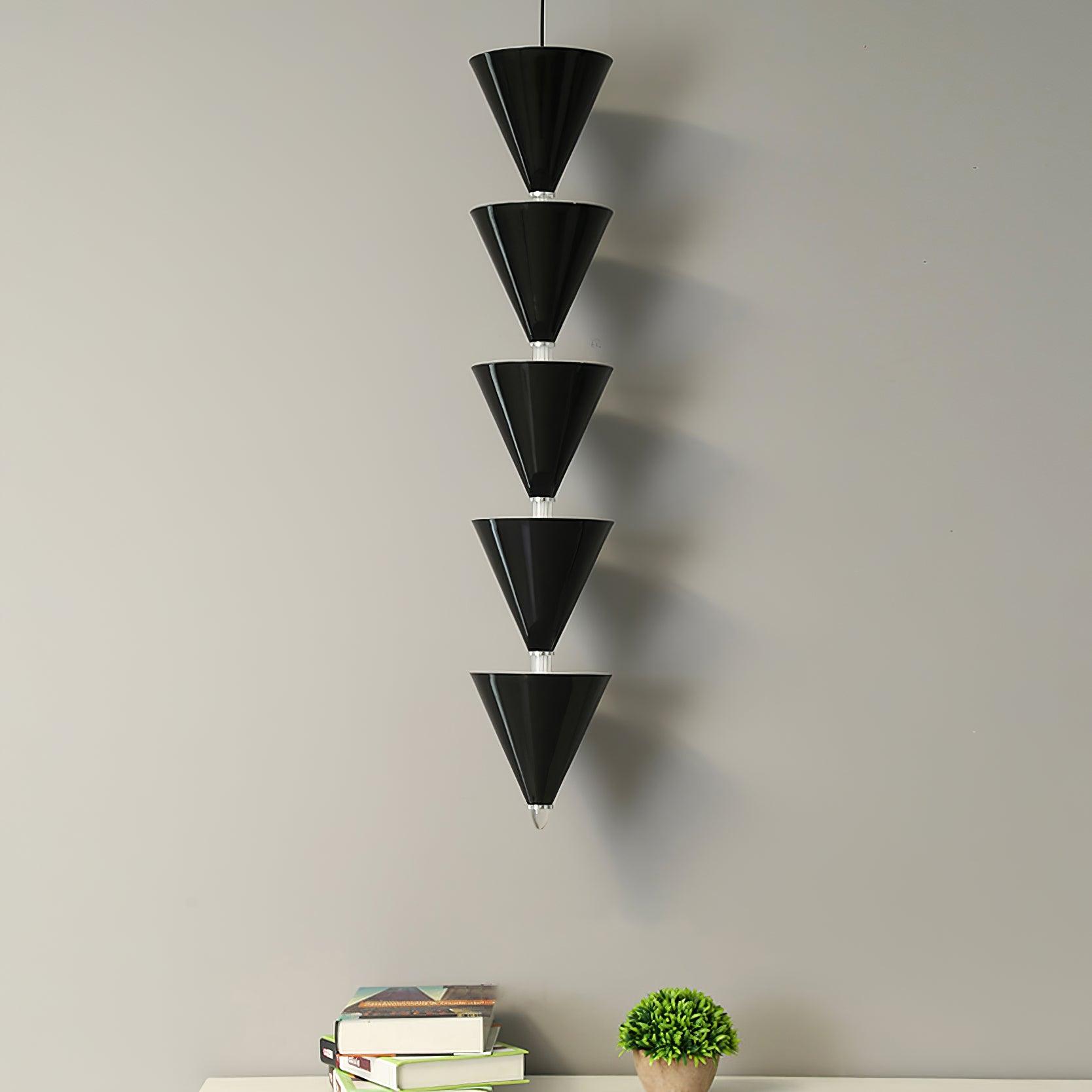 Legato Multi Tier LED Pendant Light Architectural Cone Hanging Chandelier Lamp