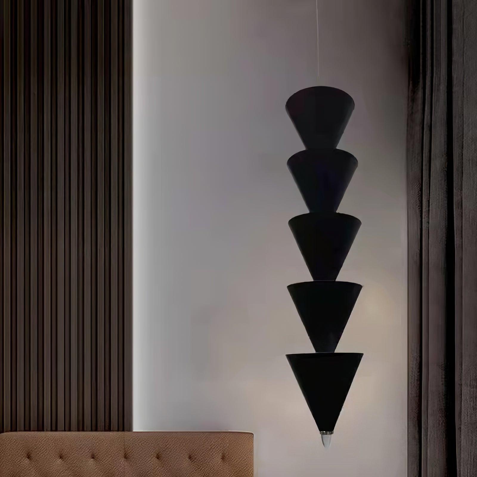 Legato Multi Tier LED Pendant Light Architectural Cone Hanging Chandelier Lamp