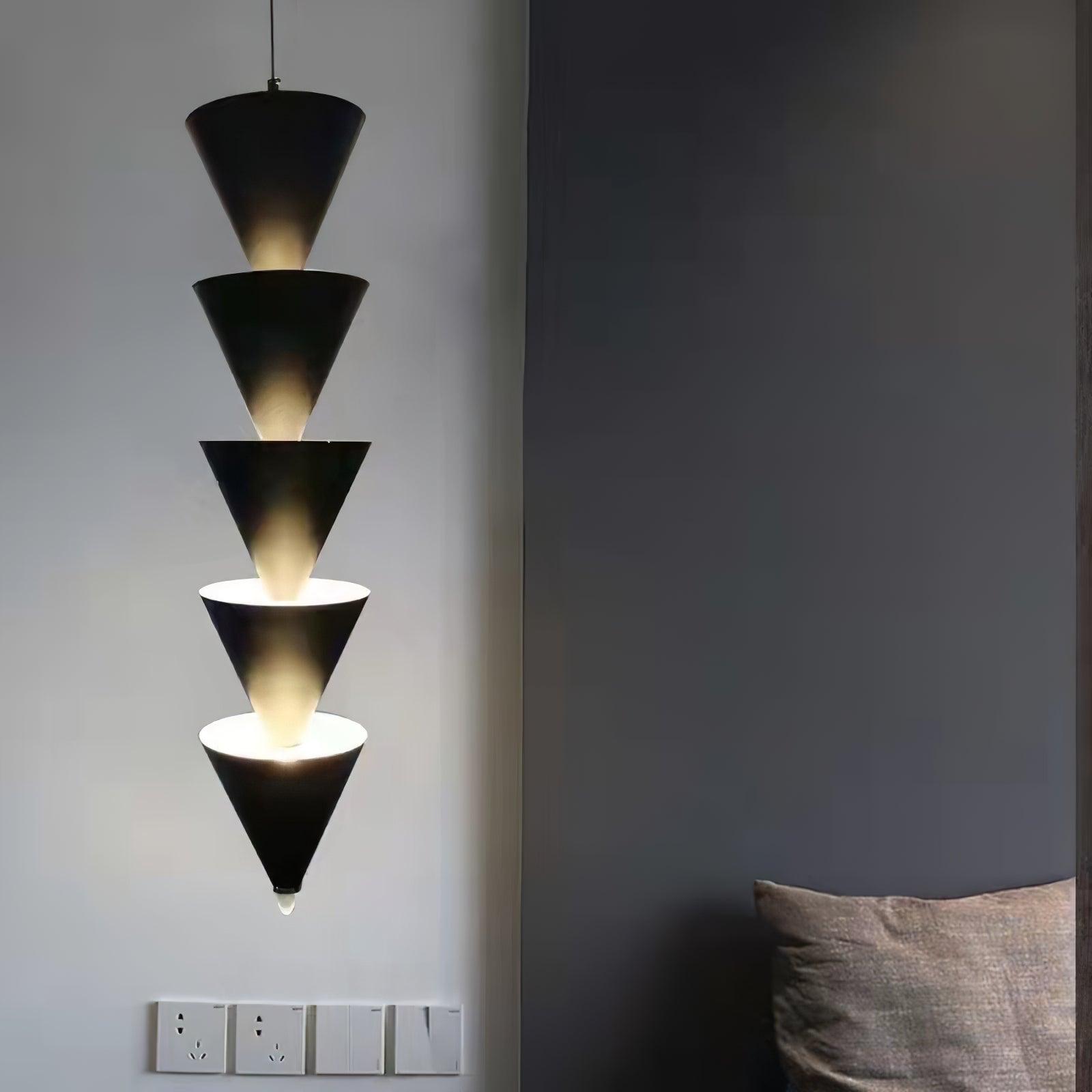 Legato Multi Tier LED Pendant Light Architectural Cone Hanging Chandelier Lamp