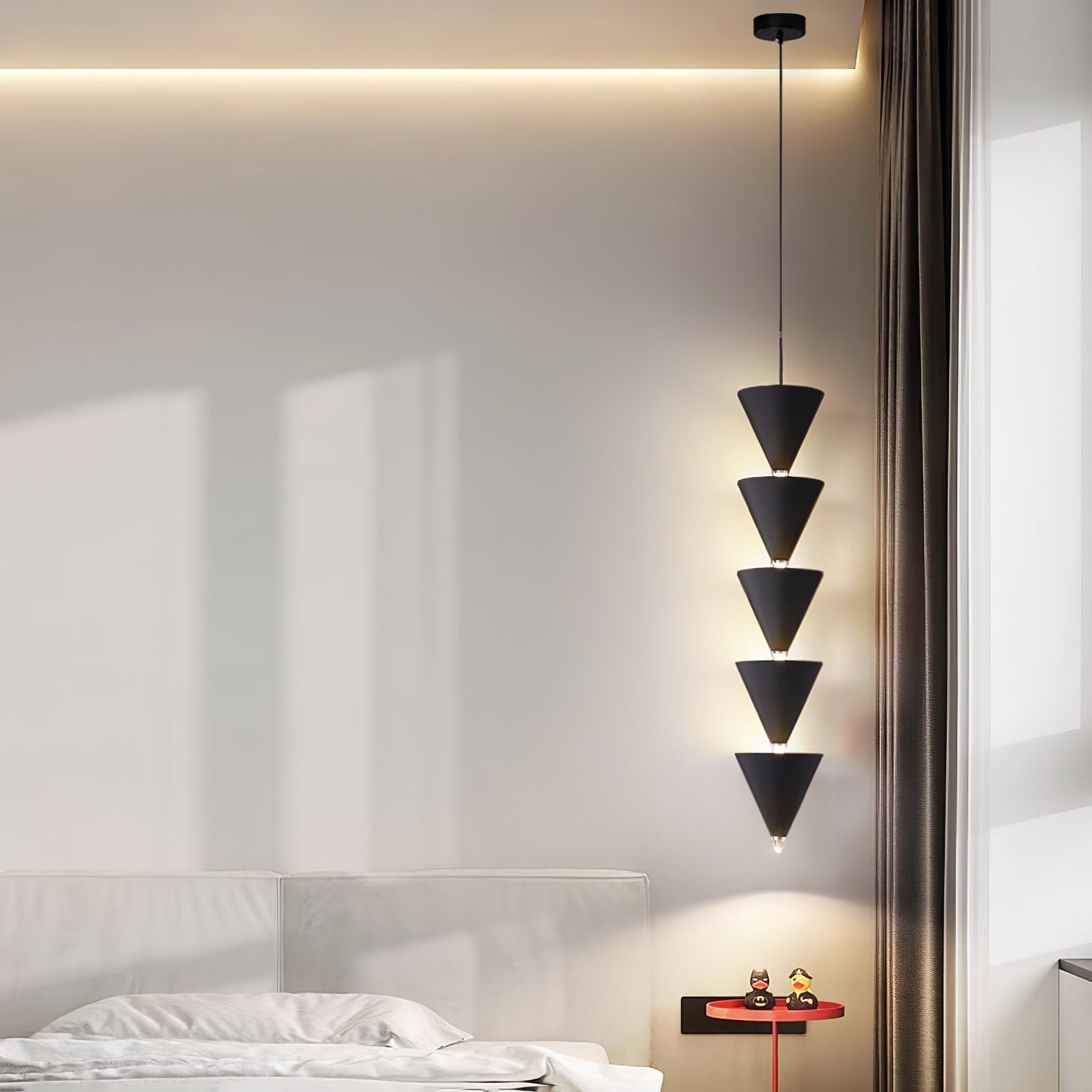 Legato Multi Tier LED Pendant Light Architectural Cone Hanging Chandelier Lamp