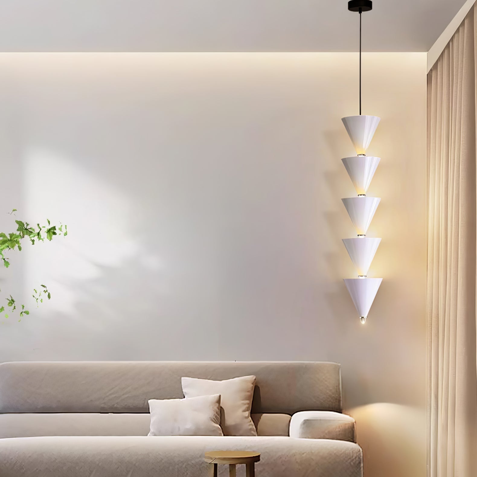 Legato Multi Tier LED Pendant Light Architectural Cone Hanging Chandelier Lamp