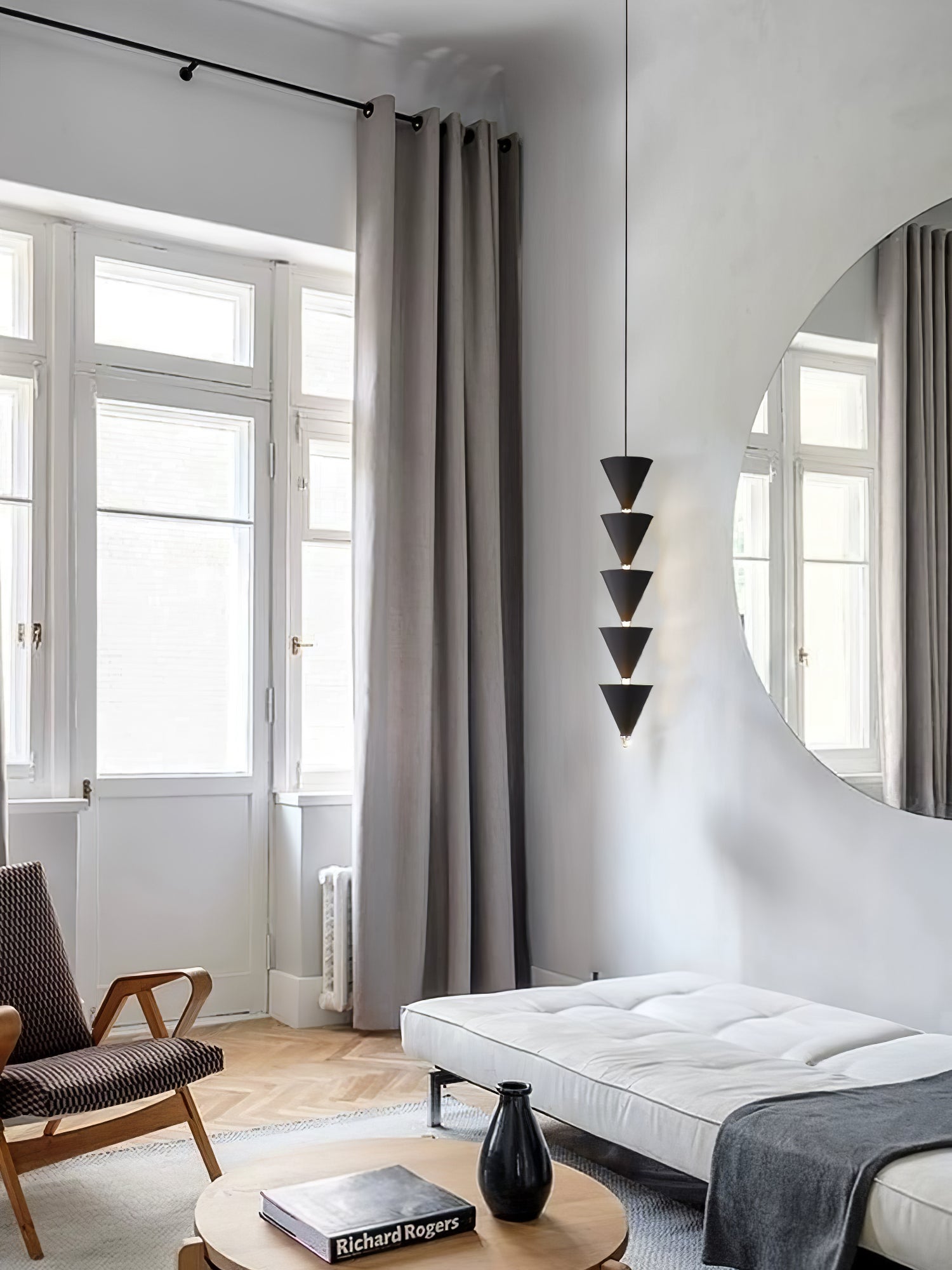 Legato Multi Tier LED Pendant Light Architectural Cone Hanging Chandelier Lamp