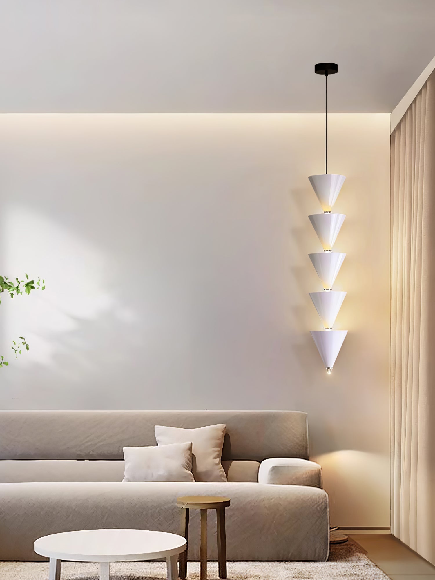 Legato Multi Tier LED Pendant Light Architectural Cone Hanging Chandelier Lamp