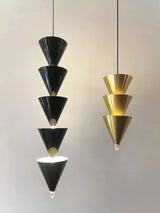 Legato Multi Tier LED Pendant Light Architectural Cone Hanging Chandelier Lamp