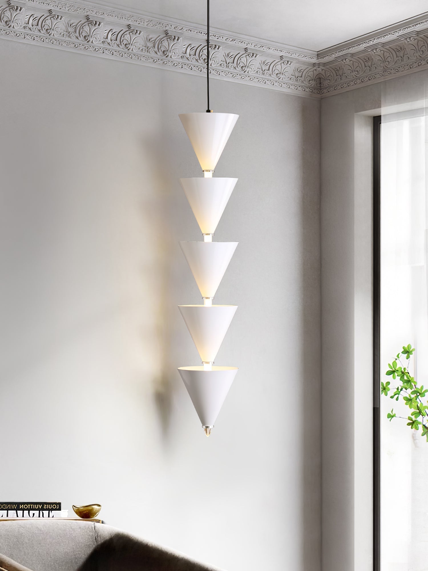 Legato Multi Tier LED Pendant Light Architectural Cone Hanging Chandelier Lamp