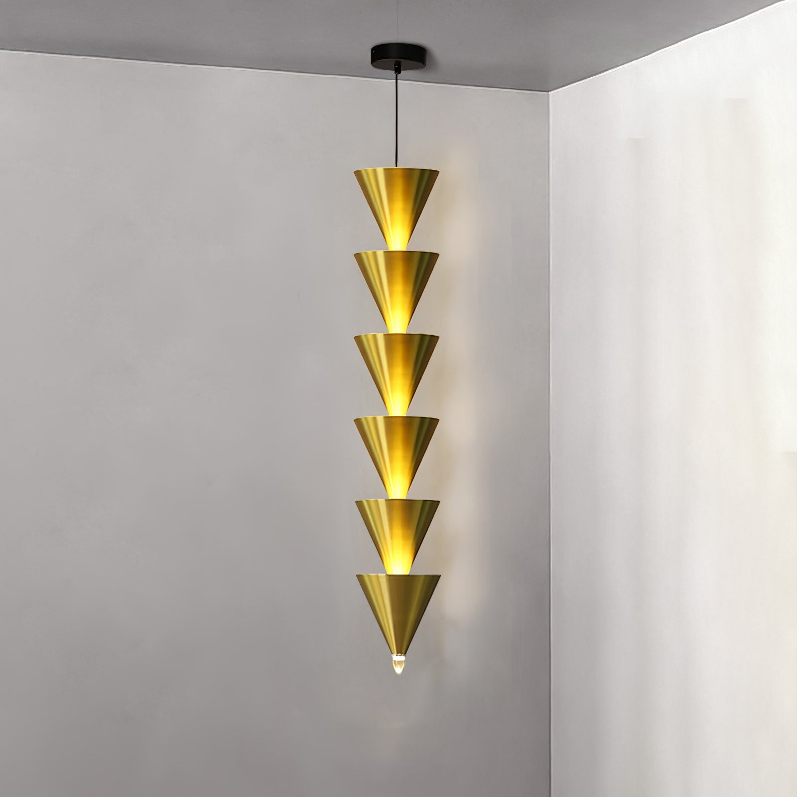 Legato Multi Tier LED Pendant Light Architectural Cone Hanging Chandelier Lamp