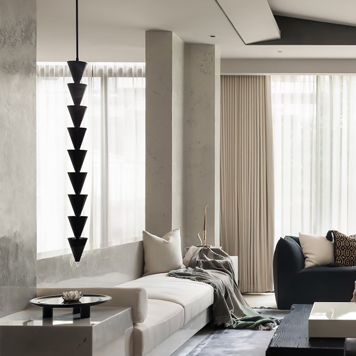 Legato Multi Tier LED Pendant Light Architectural Cone Hanging Chandelier Lamp