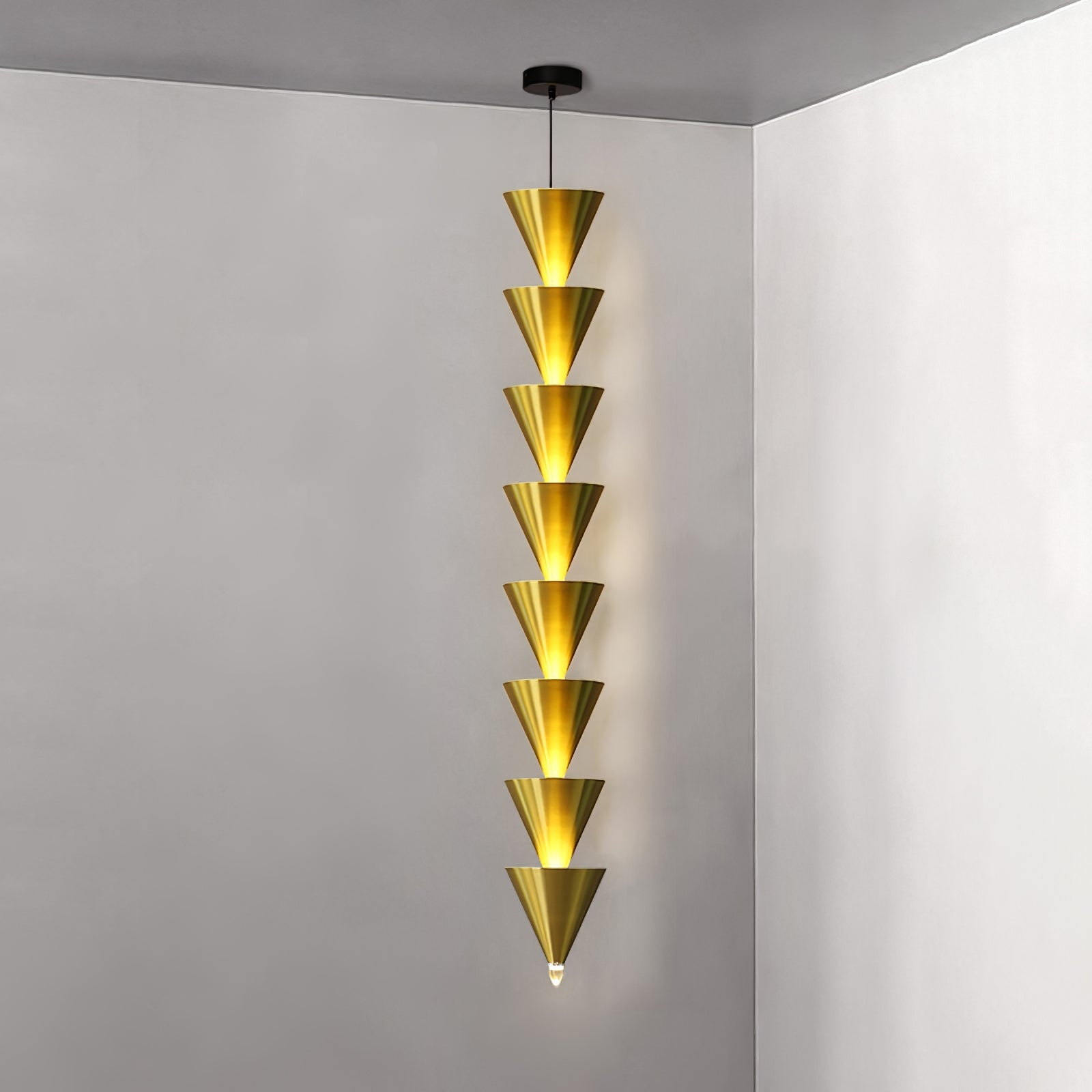 Legato Multi Tier LED Pendant Light Architectural Cone Hanging Chandelier Lamp