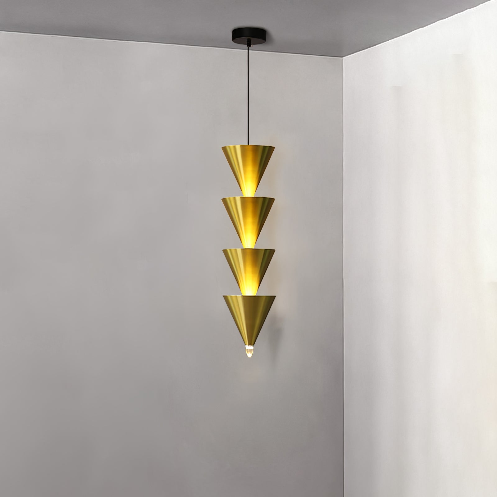 Legato Multi Tier LED Pendant Light Architectural Cone Hanging Chandelier Lamp