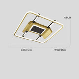 Modern Square LED Geometric Ceiling Light Dimmable Flush Mount Fixture for Home