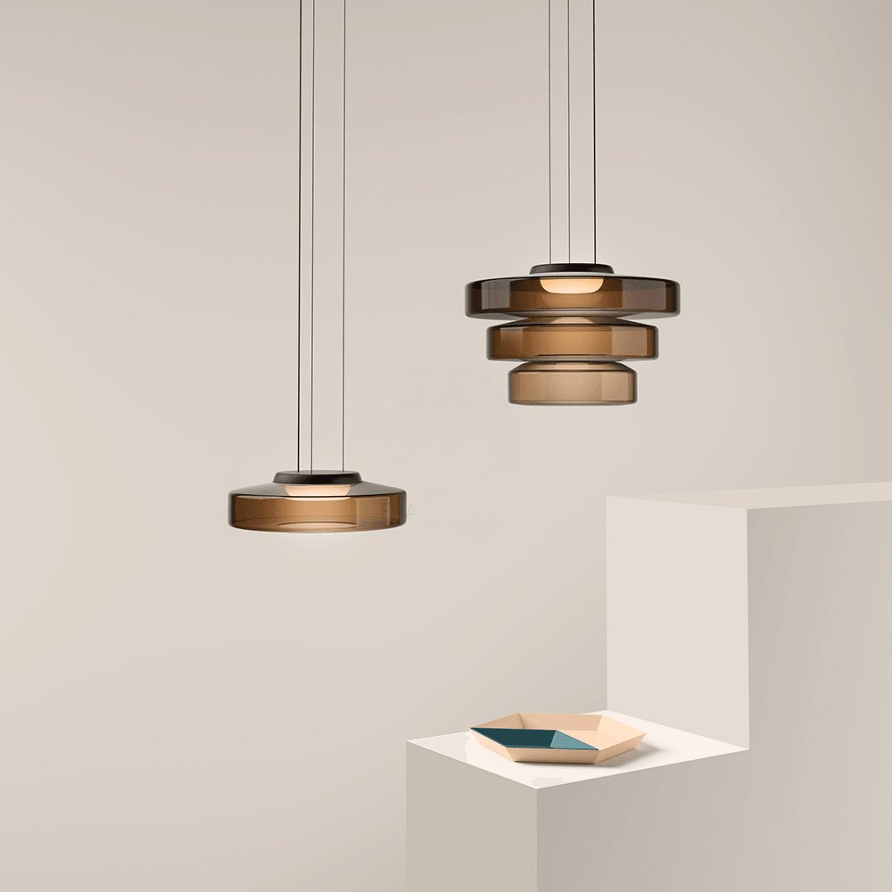 Levels Series Modern Layered Glass LED Pendant Light and Ceiling Hanging Fixture