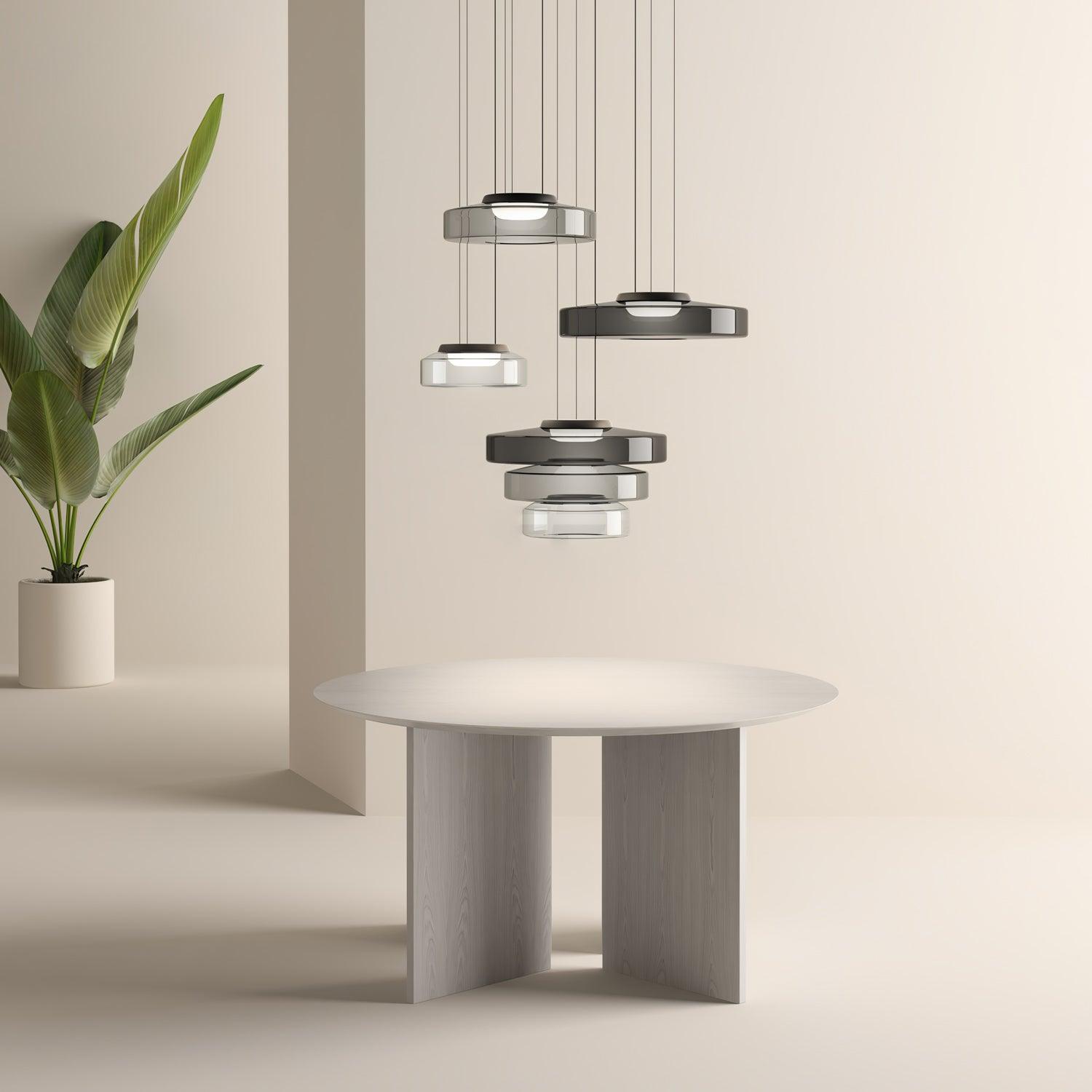 Levels Series Modern Layered Glass LED Pendant Light and Ceiling Hanging Fixture