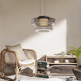 Levels Series Modern Layered Glass LED Pendant Light and Ceiling Hanging Fixture