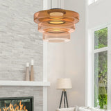 Levels Series Modern Layered Glass LED Pendant Light and Ceiling Hanging Fixture
