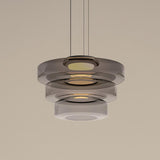 Levels Series Modern Layered Glass LED Pendant Light and Ceiling Hanging Fixture