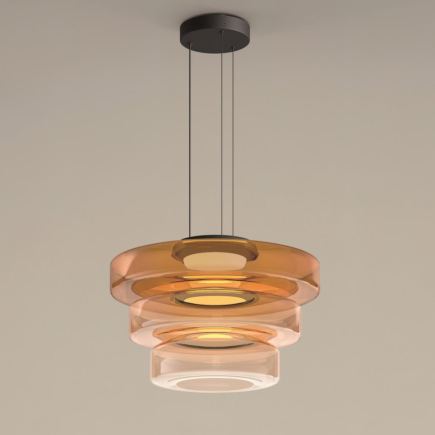 Levels Series Modern Layered Glass LED Pendant Light and Ceiling Hanging Fixture
