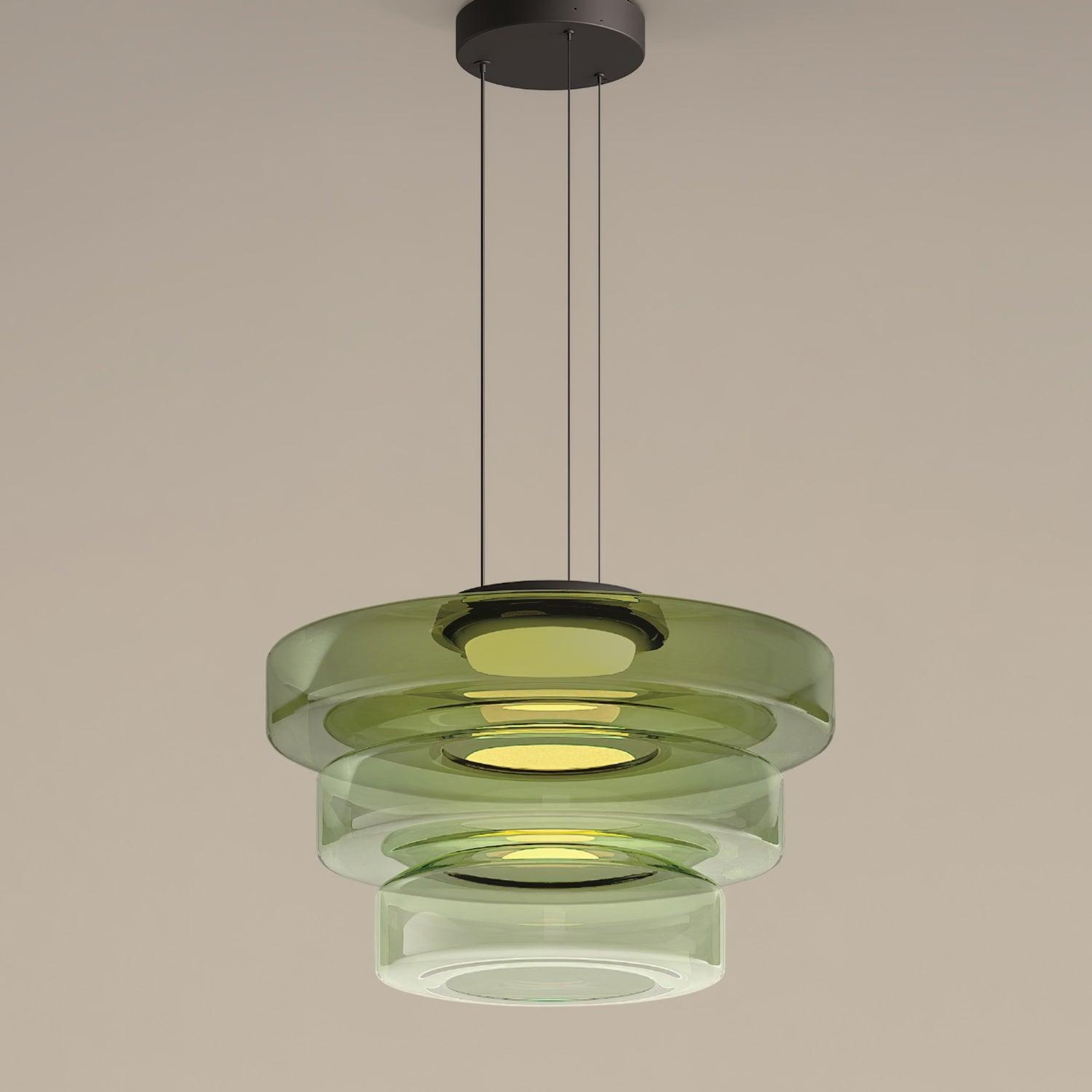 Levels Series Modern Layered Glass LED Pendant Light and Ceiling Hanging Fixture