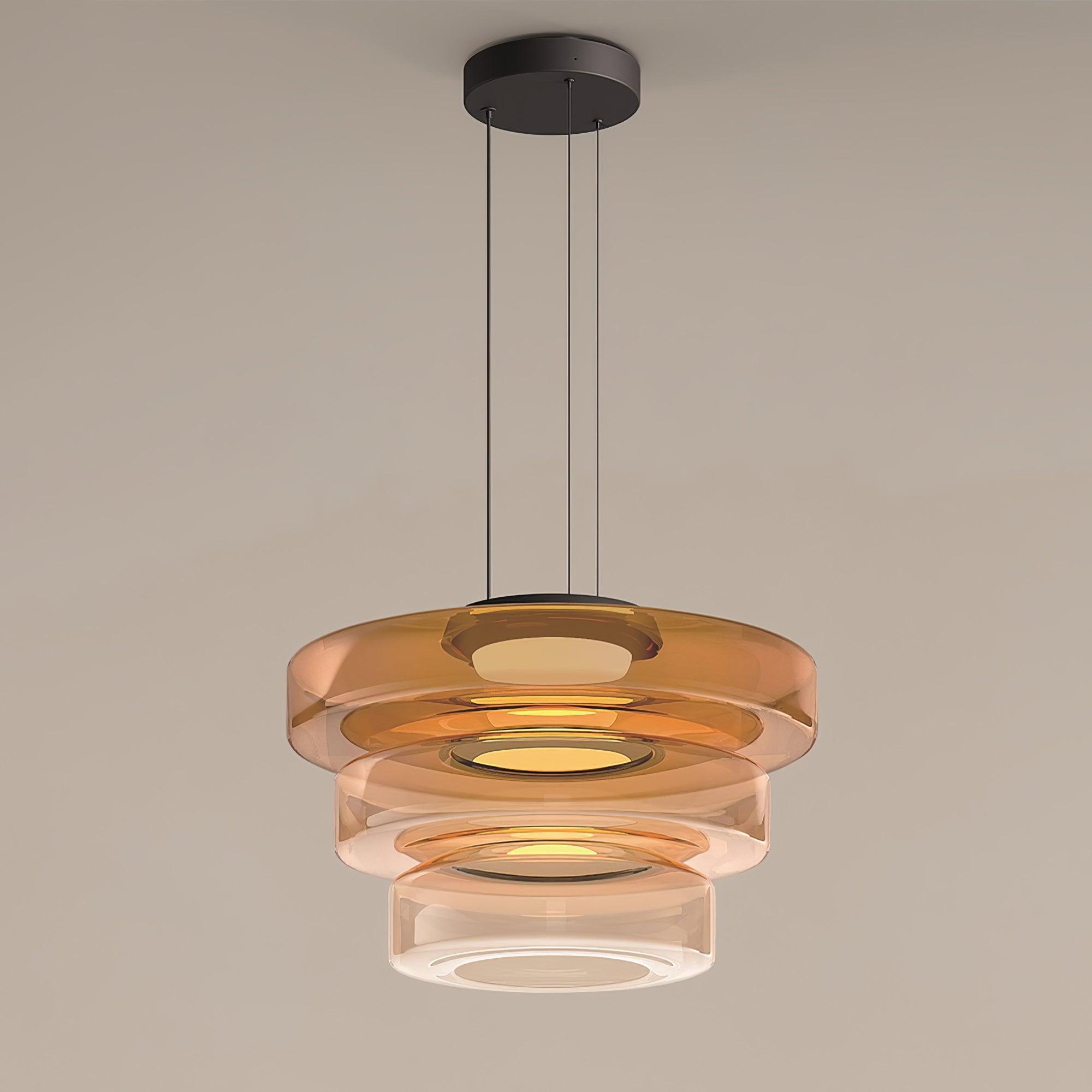 Levels Series Modern Layered Glass LED Pendant Light and Ceiling Hanging Fixture