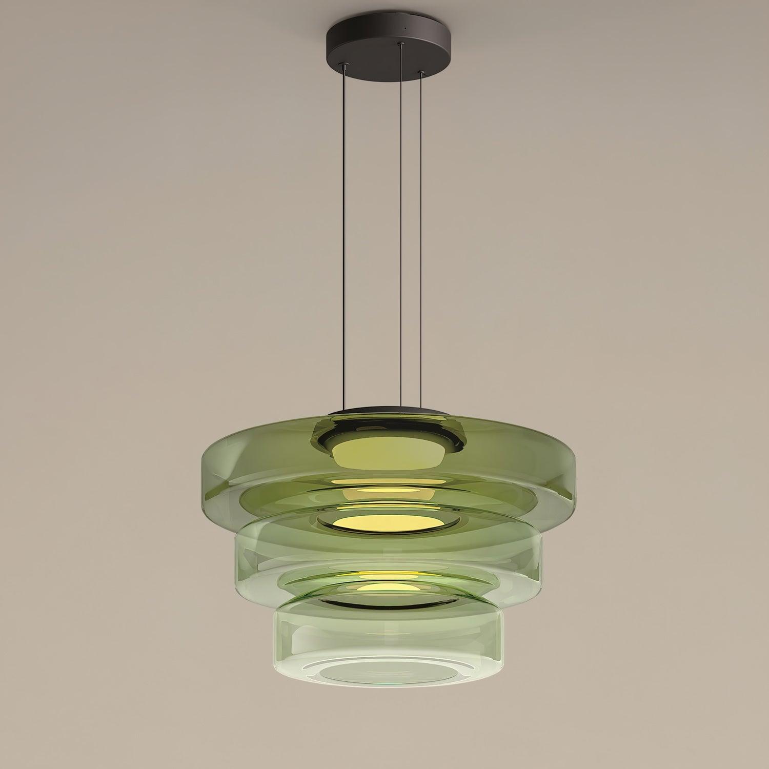 Levels Series Modern Layered Glass LED Pendant Light and Ceiling Hanging Fixture