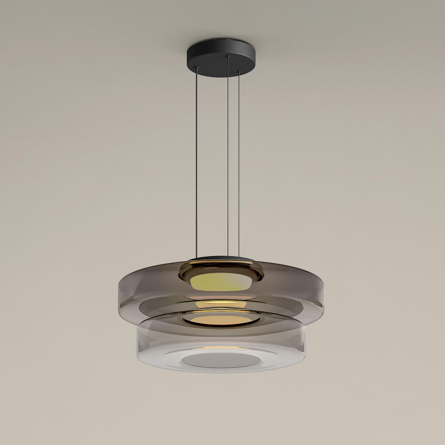 Levels Series Modern Layered Glass LED Pendant Light and Ceiling Hanging Fixture