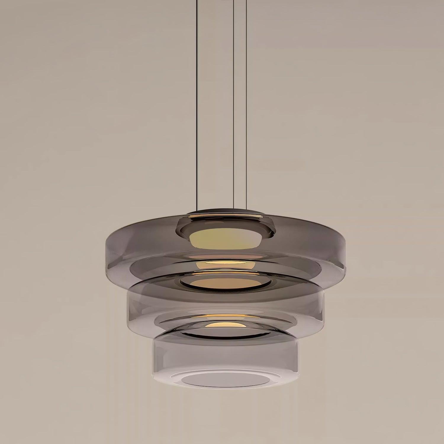 Levels Series Modern Layered Glass LED Pendant Light and Ceiling Hanging Fixture