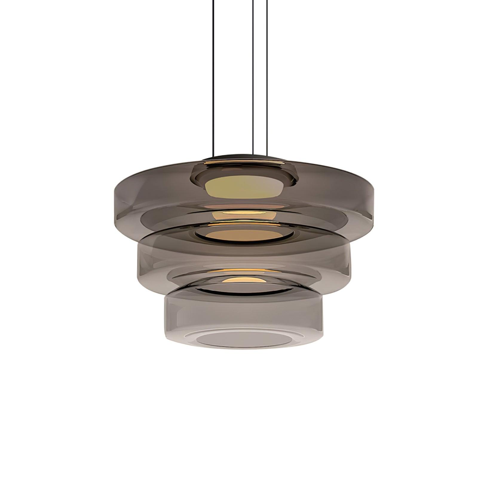 Levels Series Modern Layered Glass LED Pendant Light and Ceiling Hanging Fixture