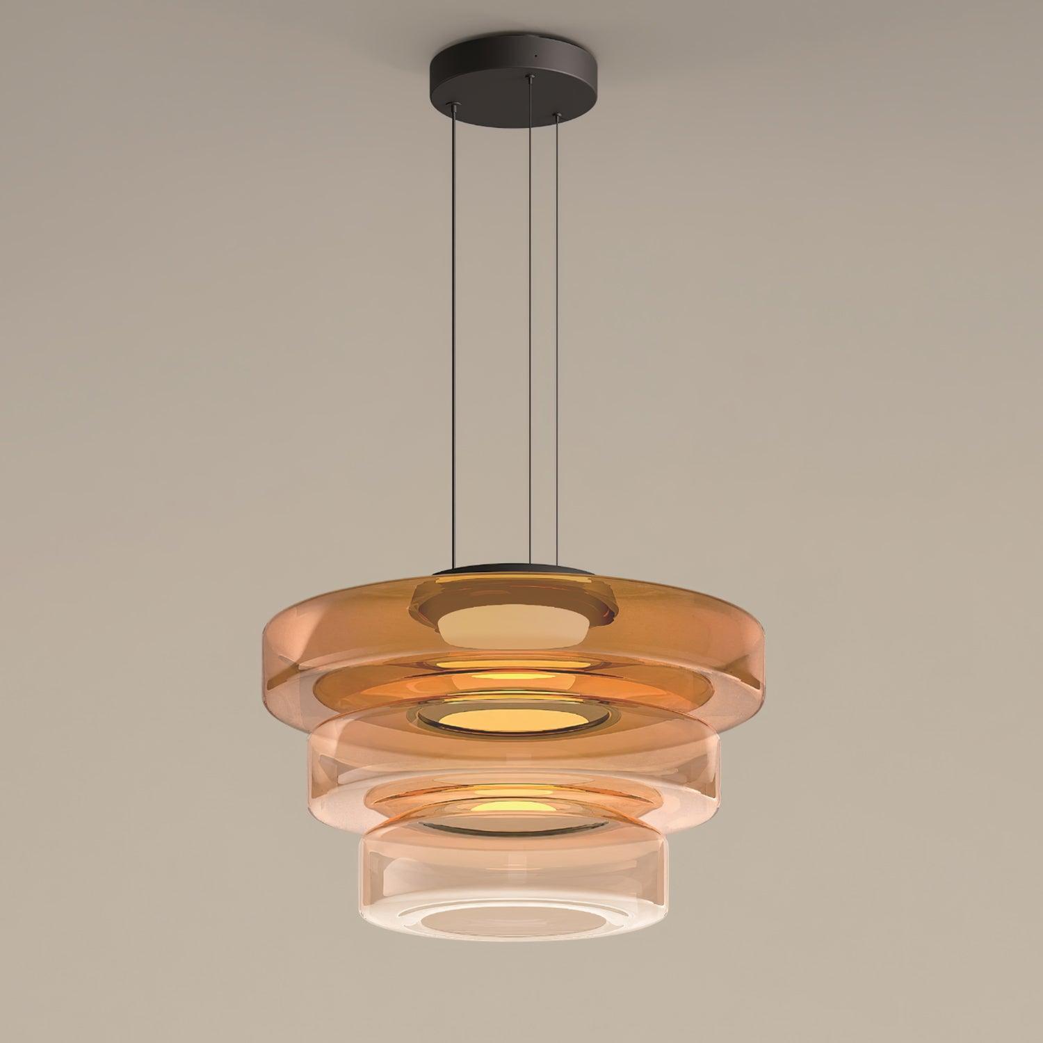 Levels Series Modern Layered Glass LED Pendant Light and Ceiling Hanging Fixture