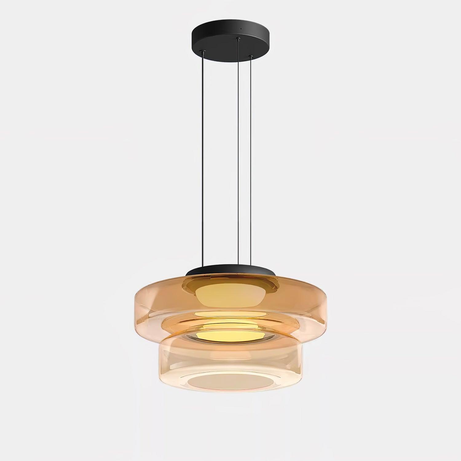 Levels Series Modern Layered Glass LED Pendant Light and Ceiling Hanging Fixture