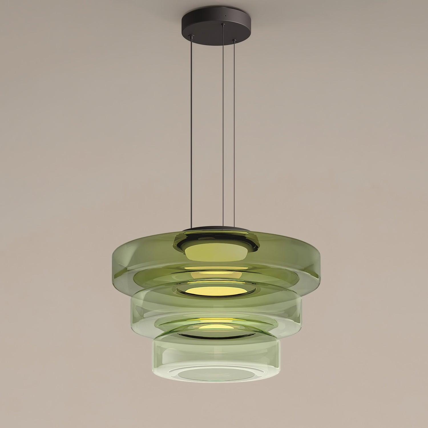 Levels Series Modern Layered Glass LED Pendant Light and Ceiling Hanging Fixture